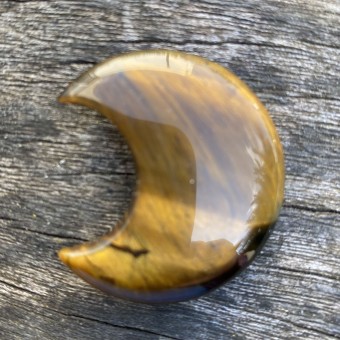 Tiger Eye Puff Crescent Moon