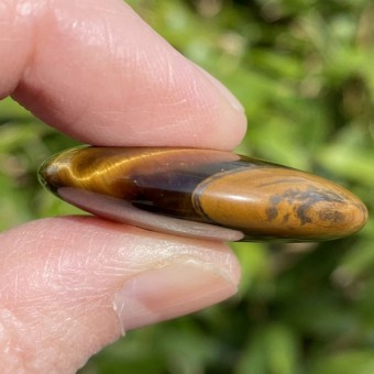 Tiger Eye Puff Crescent Moon