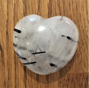 Tourmalinated Quartz Heart - 4.5cm