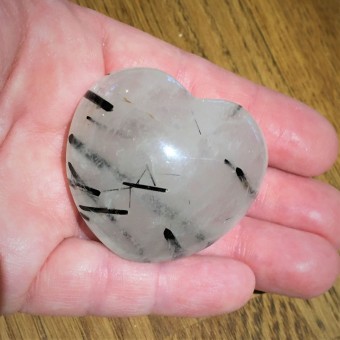 Tourmalinated Quartz Heart - 4.5cm