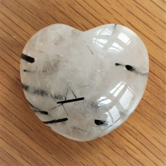 Tourmalinated Quartz Heart - 4.5cm