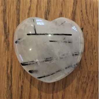 Tourmalinated Quartz Heart - 4.5cm