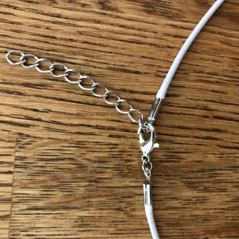 Waxed light grey necklace cord with lobster c