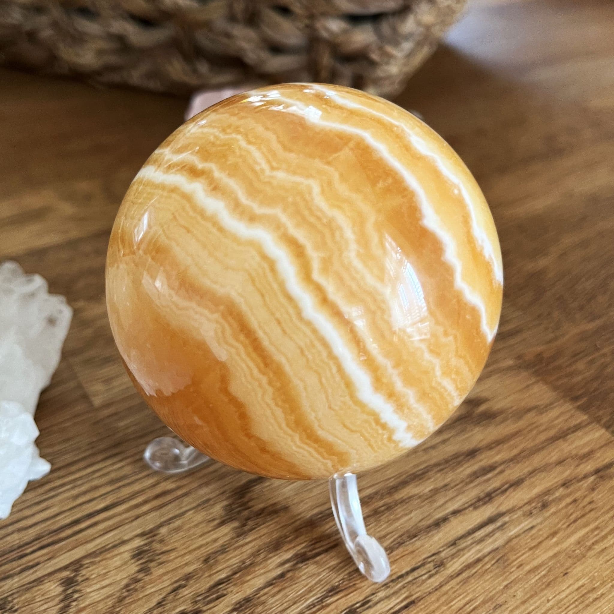 Banded Orange Calcite Sphere - 6.5cm