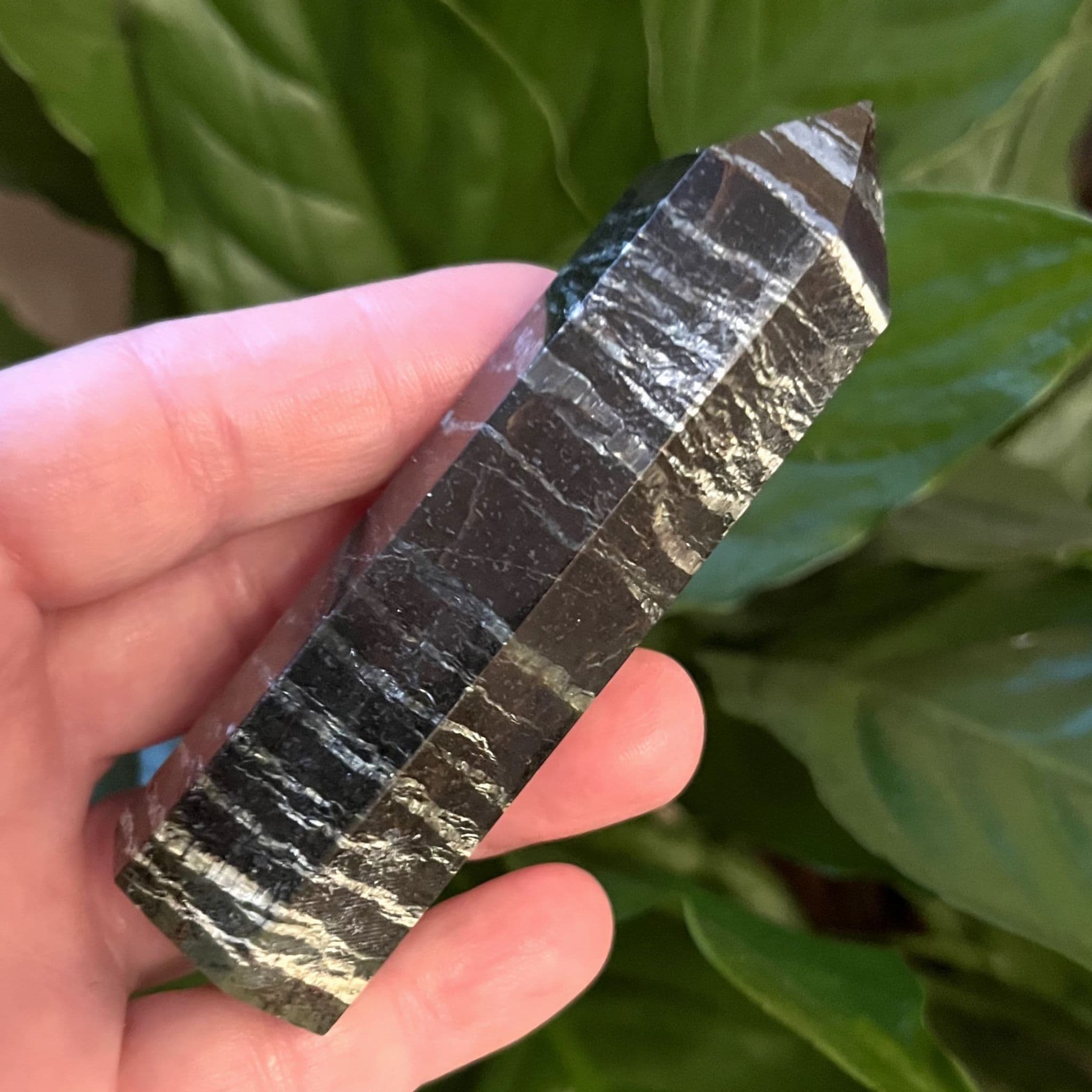 Banded Silver Sheen Obsidian Point 'B' - 9cm
