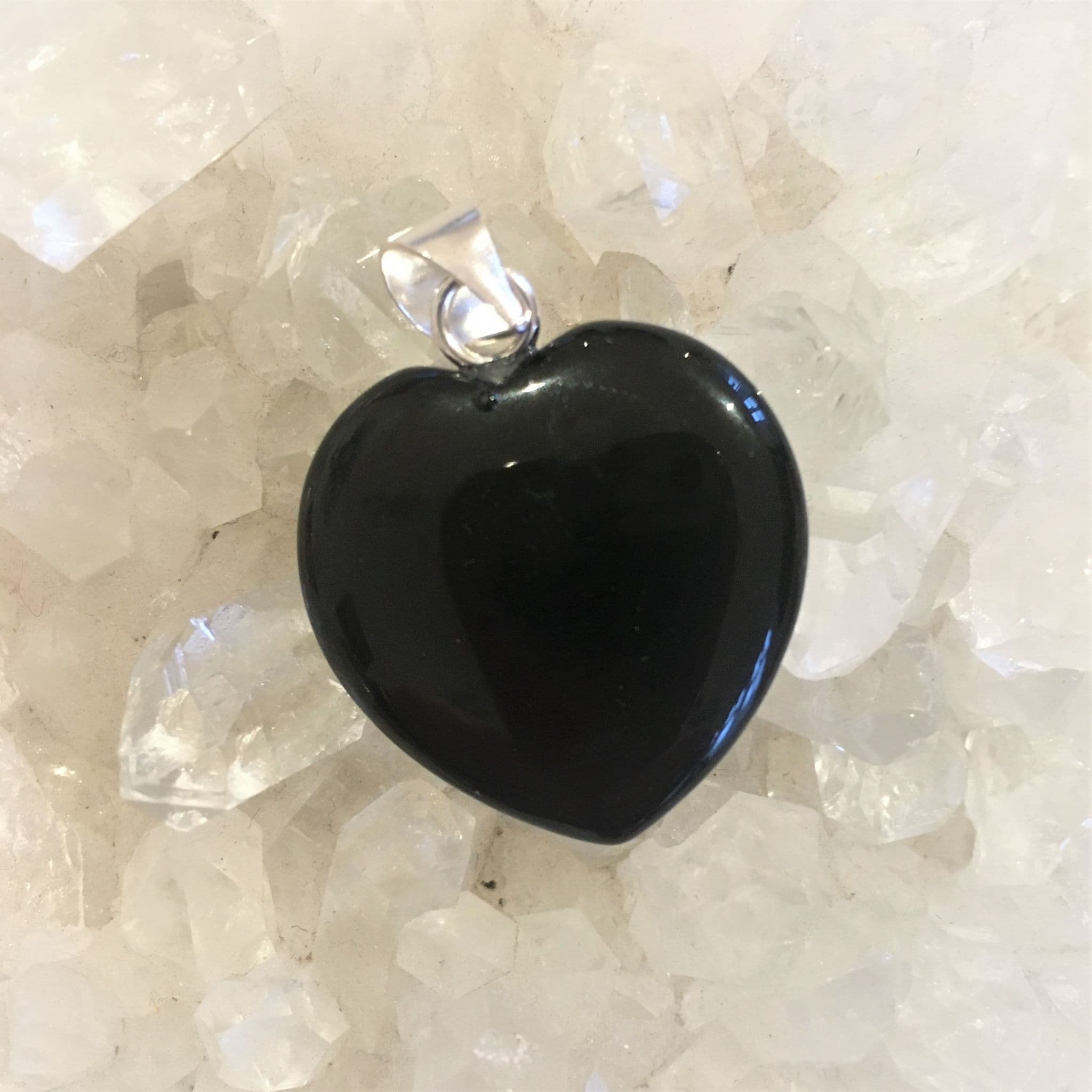 Black Obsidian 25mm Heart Pendant