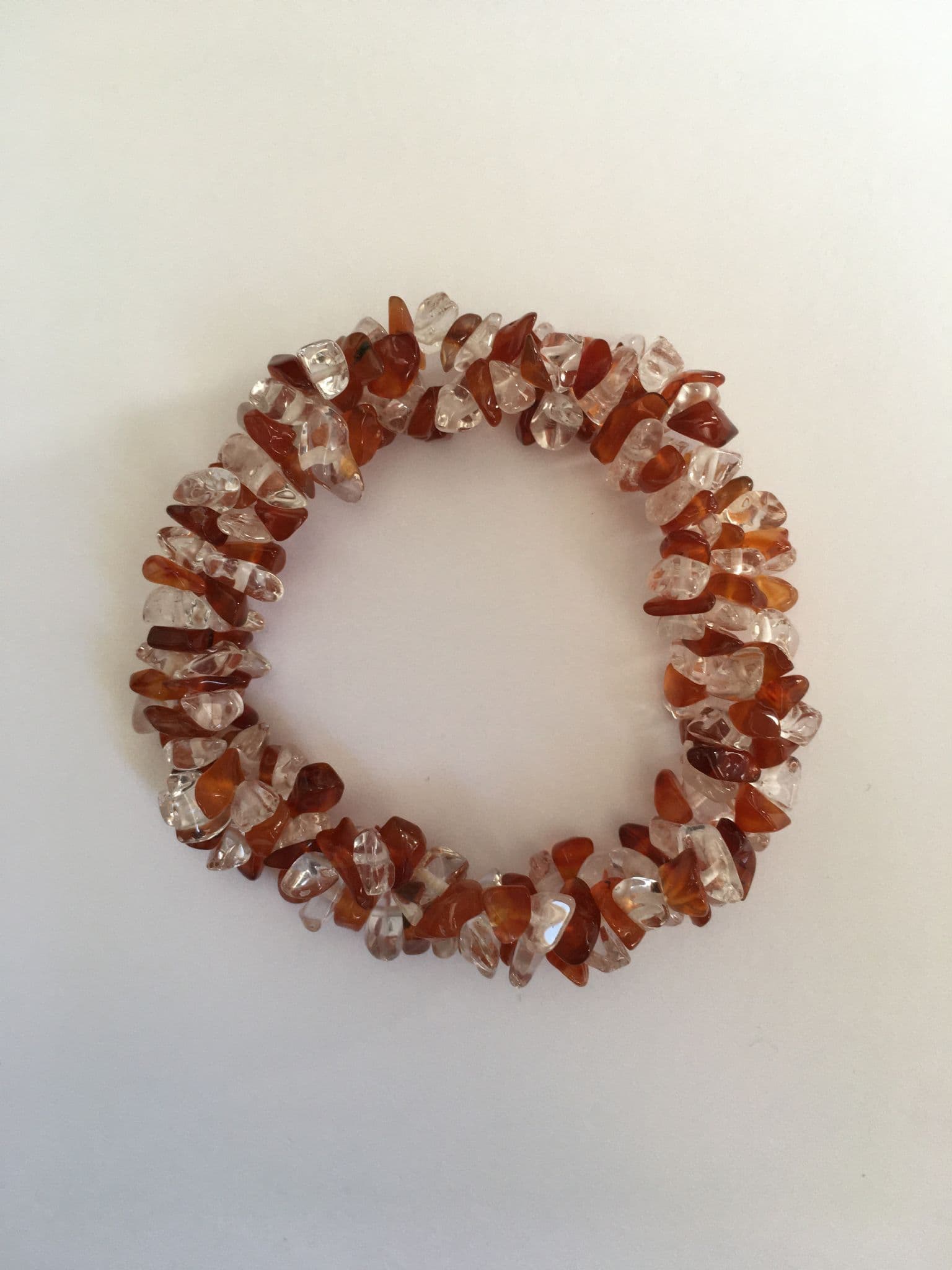 Carnelian & Clear Quartz Twist Bracelet