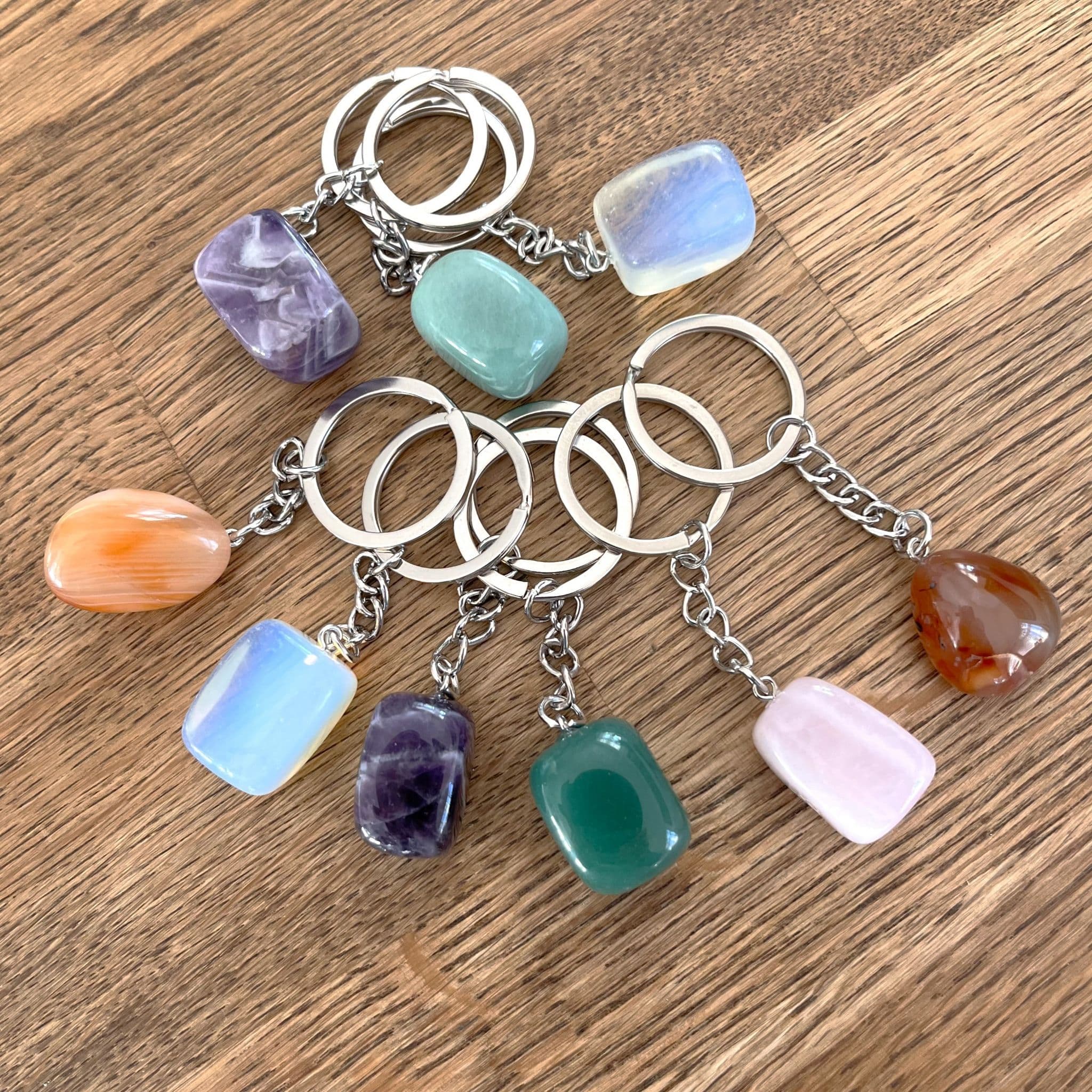 Crystal Tumblestone Keyrings