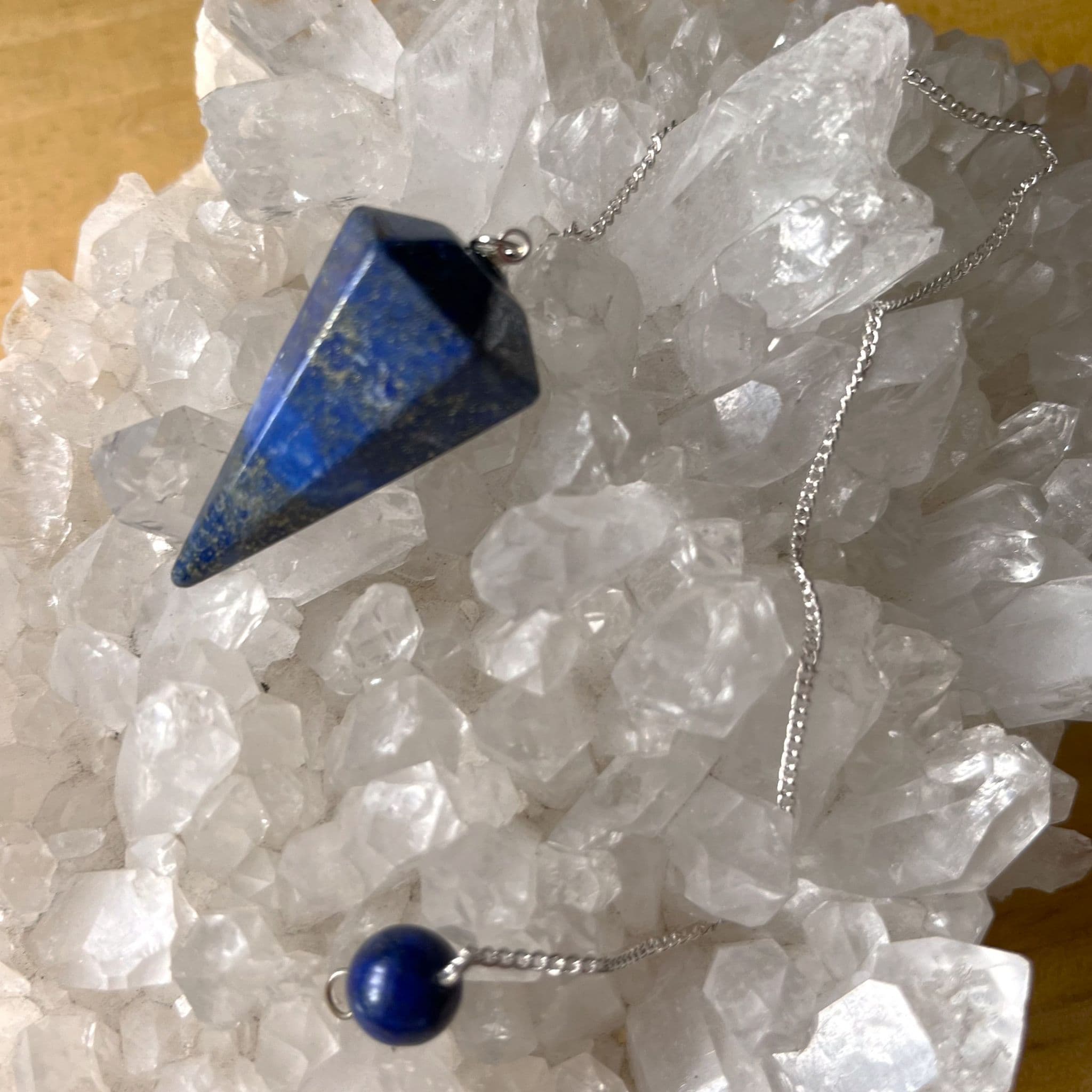 Lapis Lazuli Faceted Pendulum