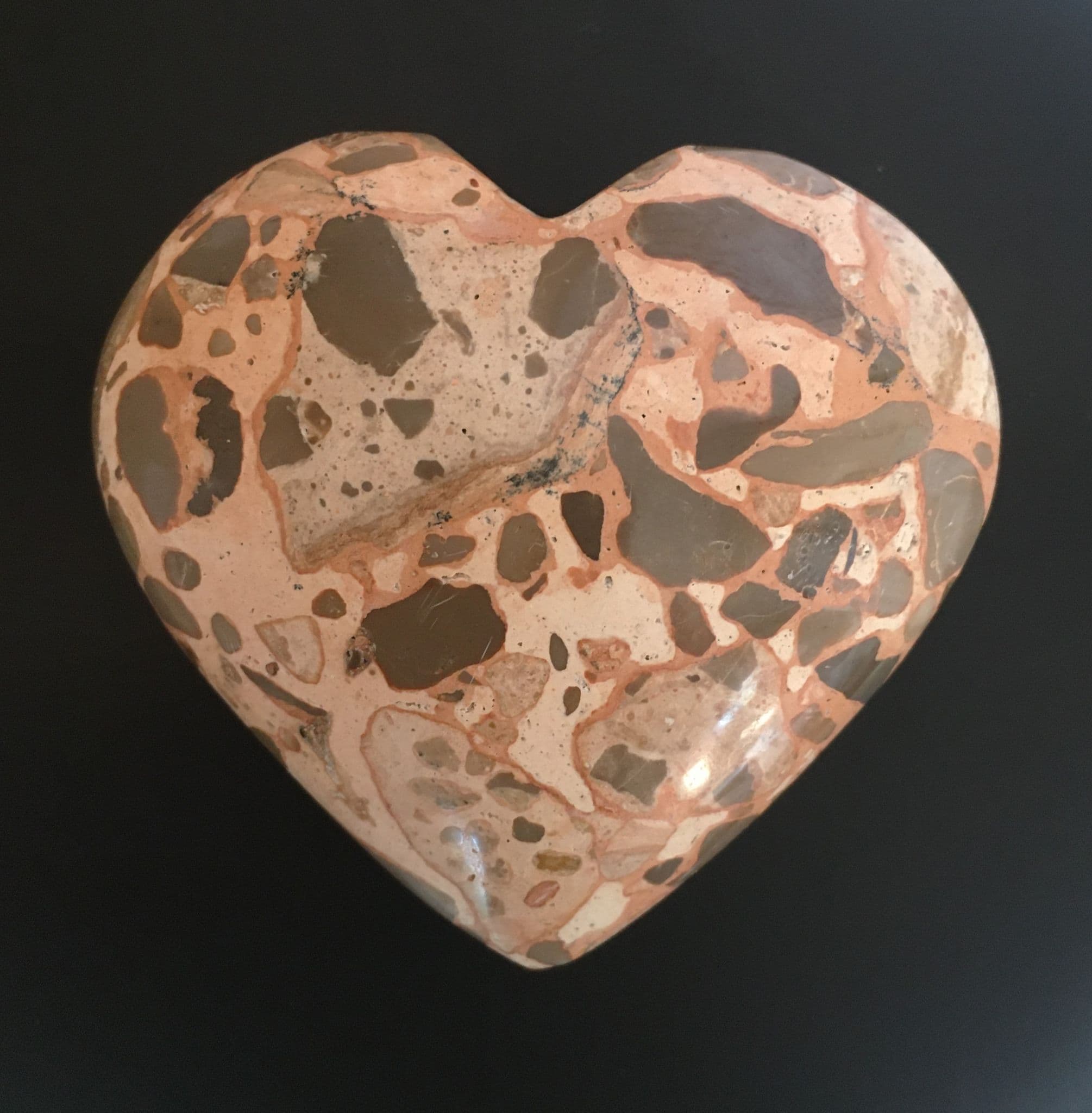 Leopardite Puff Heart  'A' - 7cm