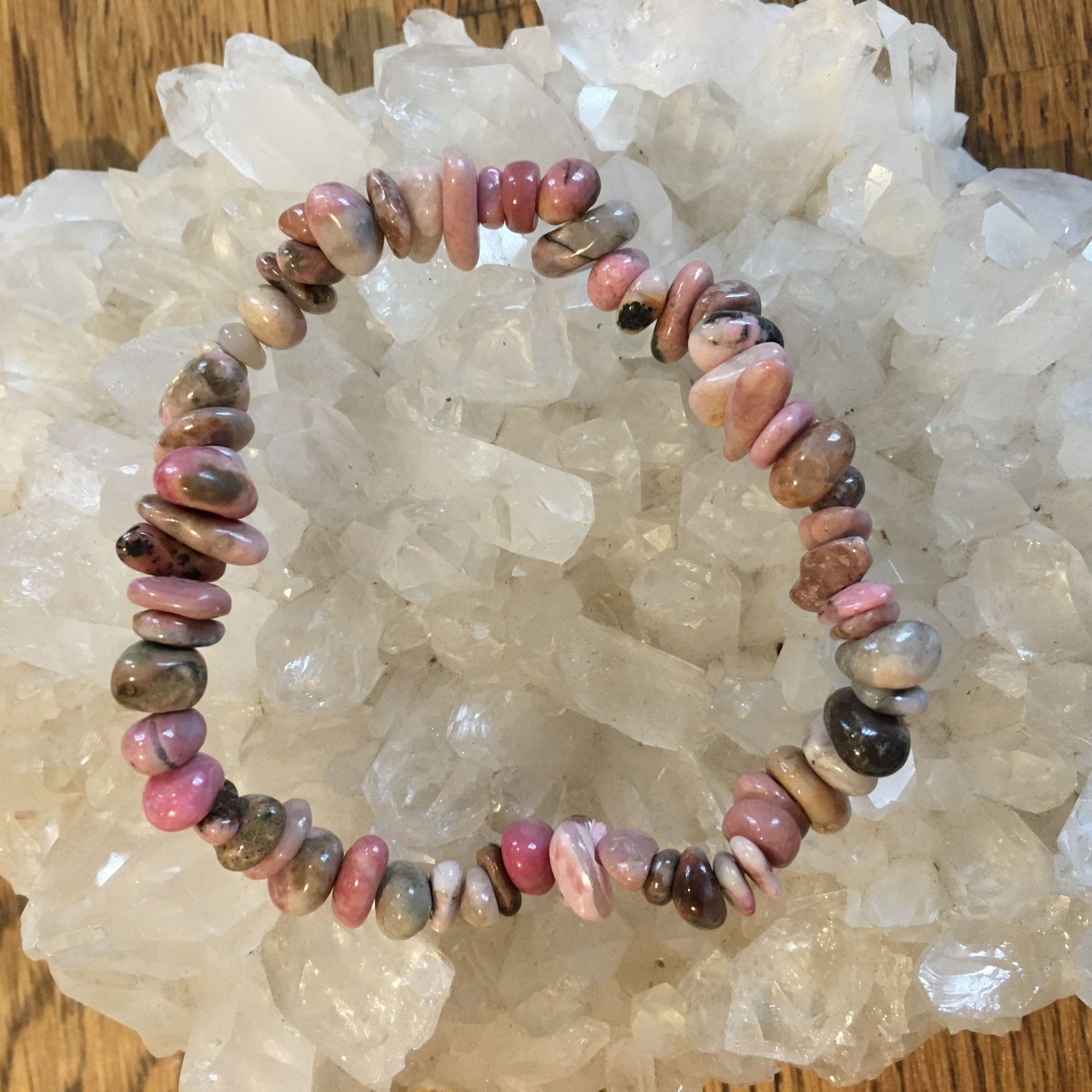 Rhodonite Chip Bracelet