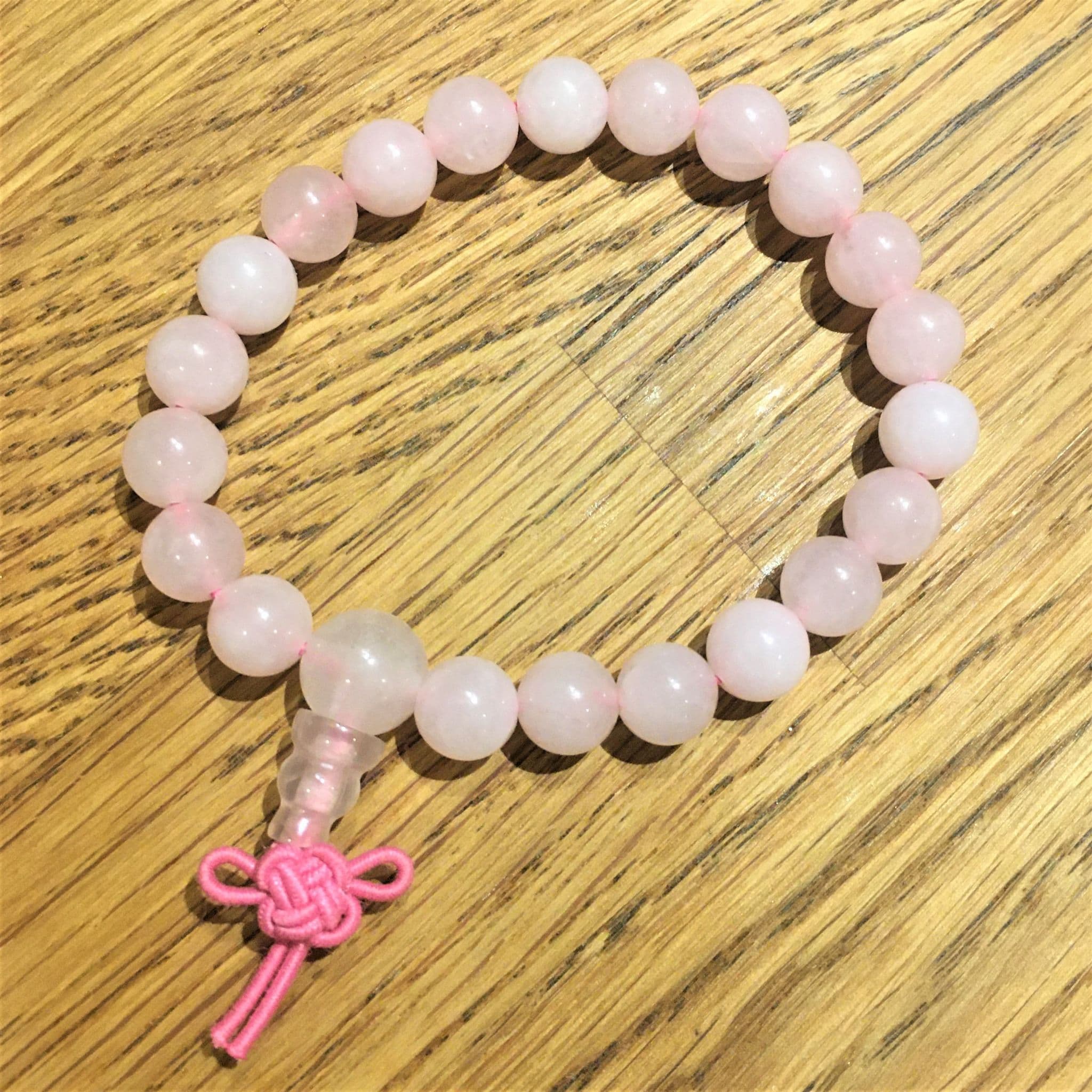 Rose Quartz Power Bracelet with Infinity Knot